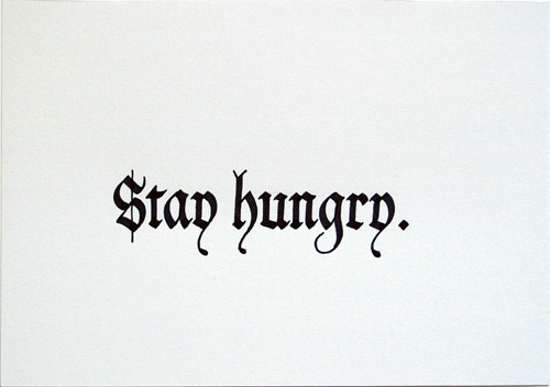 Diptychon Fraktur Stay Hungry