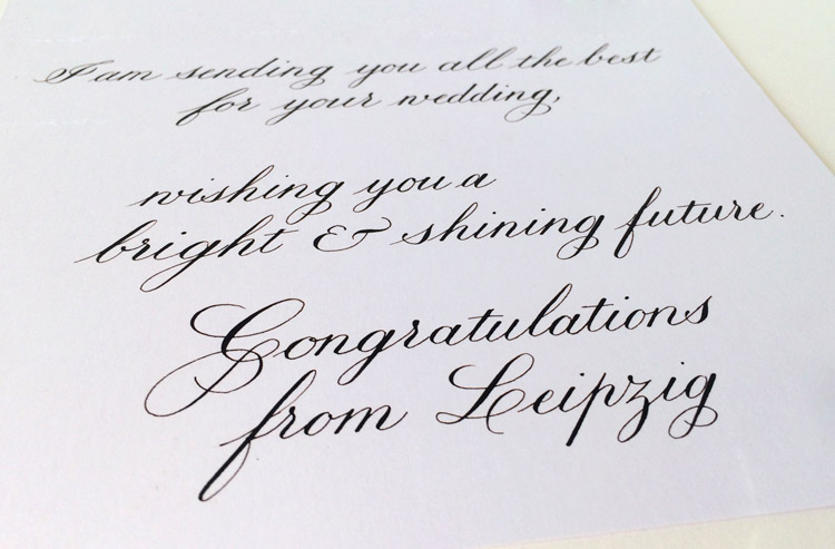 Copperplate example wedding